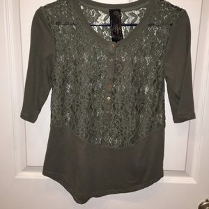 New Romantics 3/4 Sleeve Lace Shirt